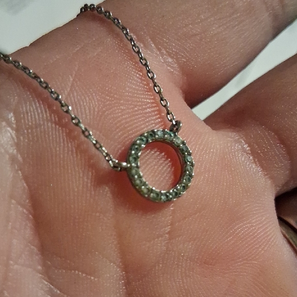 Sparkling Silver Eternity Circle Necklace - Picture 3 of 3